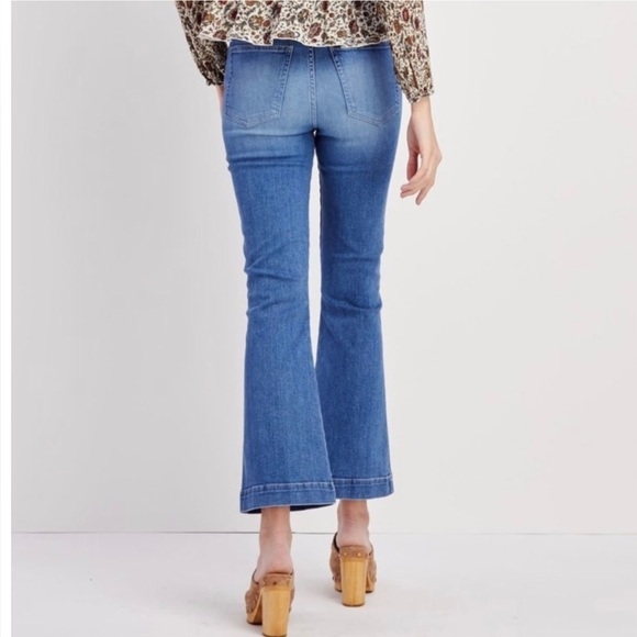 Veronica Beard Carson Ankle Flare High Rise Mystic Blue Excellent Size 32 - Picture 7 of 10